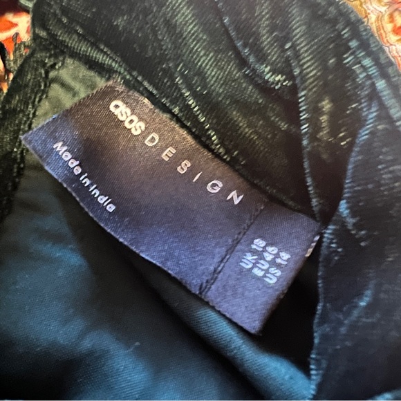 ASOS DESIGN high neck lace insert velvet mini dress with cut out 14 NWT - Picture 13 of 16